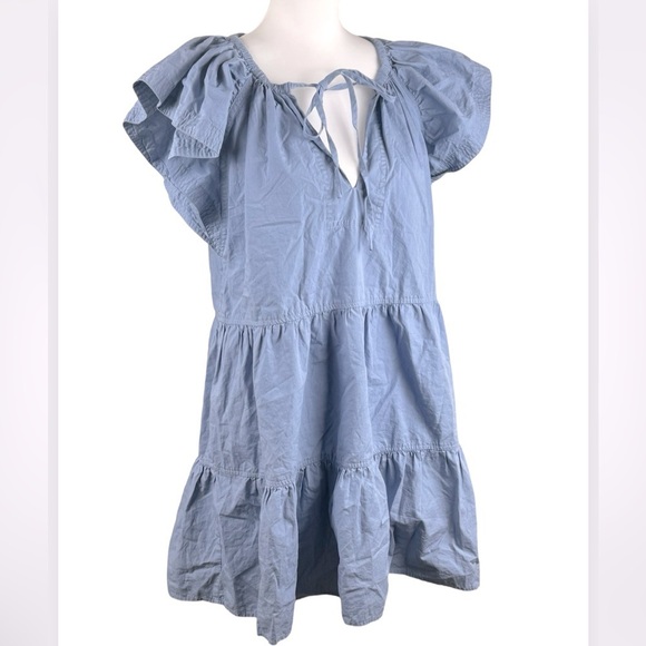 Pinch Cotton Ruffle Relaxed Peasant Coastal Dress Size Small - Picture 5 of 6